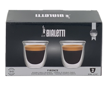 Preview: Bialetti Firenze Borosilikatglas 80ml  2er Set