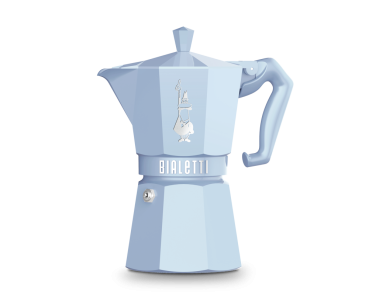 Bialetti Moka Exclusive ALU Hellblau Espressokocher 6 Tassen
