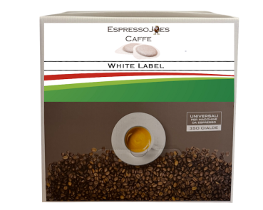 Preview: EspressoJOEs Caffe White Label Pads Box 150 Stück