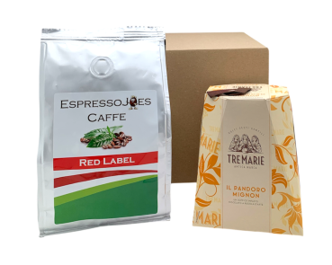 Geschenkset Red Label mit Tre Marie Pandoro