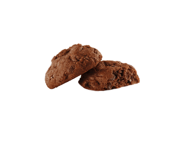 Schokokeks mit Schokolade und Kakaospliettern