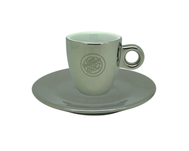 Caffe Vergnano 1882 silberne Espresso Tasse