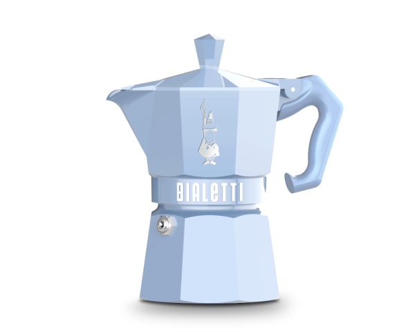 Bialetti Moka Exclusive ALU hellblau Espressokocher 3 Tassen