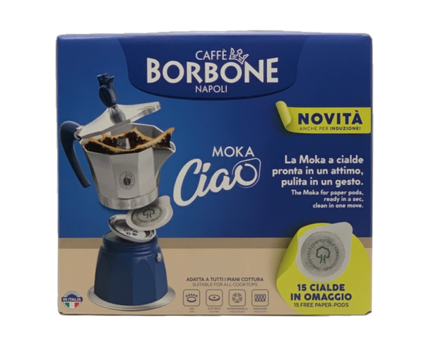 Borbone Moka Ciao Herdkocher für Cialde Geschenkbox