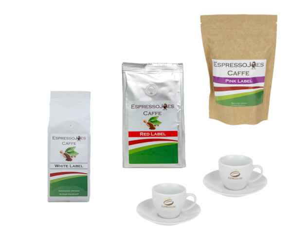 Angebotsset Red, White, Pink Label mit 2 EP Tassen