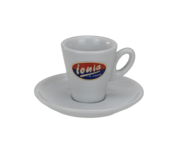 Ionia Espressotasse Tasse und Untertasse dickwandig mit Logo