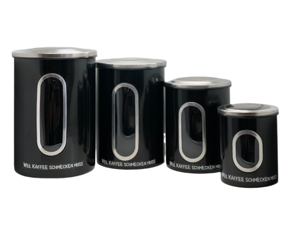 JOEs 4er Set Edelstahl Kaffeebohnen Dosen