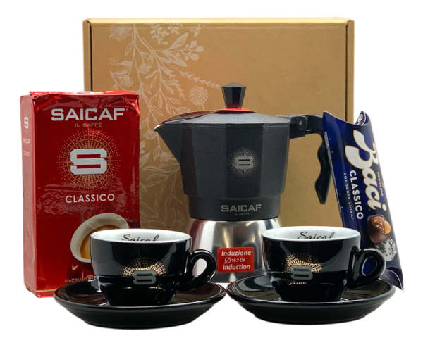 Saicaf Geschenkset Herdkocher, Tassen und süßes