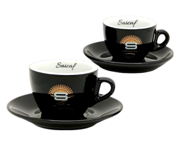 Saicaf Il Caffe Tassen-Set schwarz