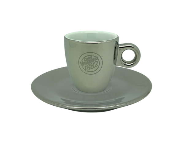 Caffe Vergnano 1882 silberne Espresso Tasse