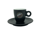 Vergnano 1882 matt schwarze Espressotasse mit Untertasse